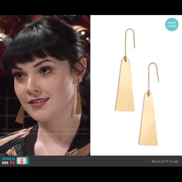 NWOT Madewell Petaldrop Gold Earrings - Picture 5 of 7